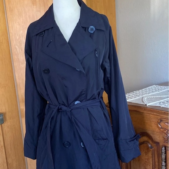 SANYO New York Blue Navy Trenchcoat - Picture 1 of 13